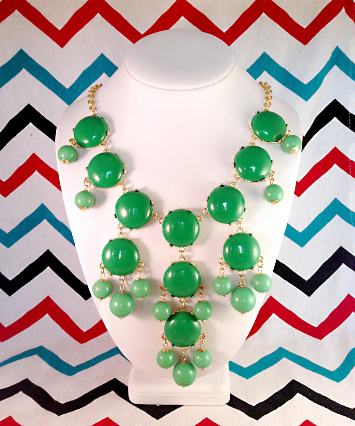 JCREW Inspired Bubble Bib Statement Necklace In Kelly Green Ships